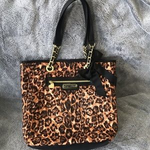 new Betsey Johnson  quilted  cheetah tote